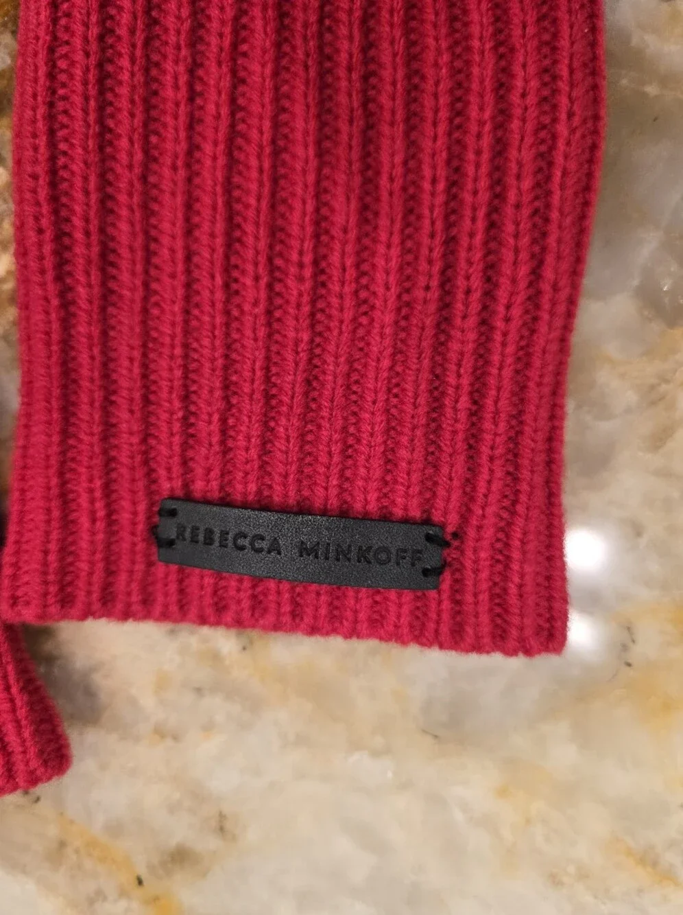 Rebecca Minkoff Tech Gloves Ribbed Hot Pink Fuchsia OS